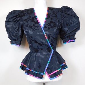 A.J Bari Puff Shoulder Blouse